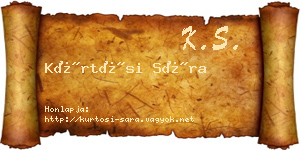 Kürtösi Sára névjegykártya